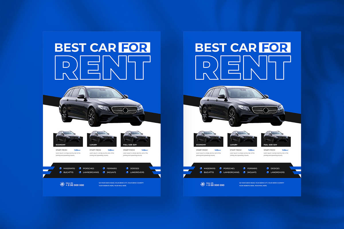 Rent a car flyer design, a Flyer Template by Tanmoy Topu (Photo 2 of 6)