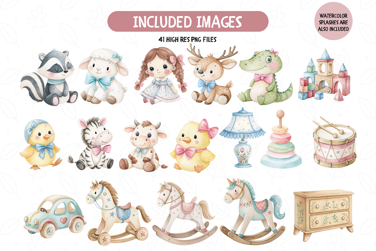 Watercolor Kids Playroom Clipart, an Object Illustration by TatiMockup (Photo 3 of 4)