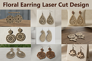 Floral Drop Earring SVGs, a Graphic by hafijul (Thumbnail 1 of 11)