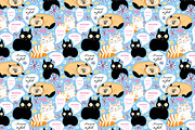 8 Fun bright patterns with cats, a Pattern Graphic by Tanor (Thumbnail 8 of 9)