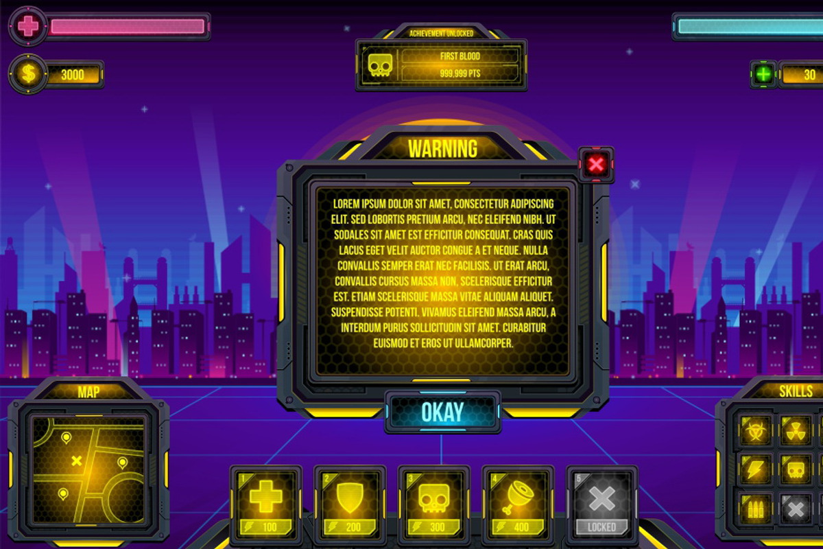 Cyberpunk Game GUI, an Icon by pzUH (Photo 2 of 10)