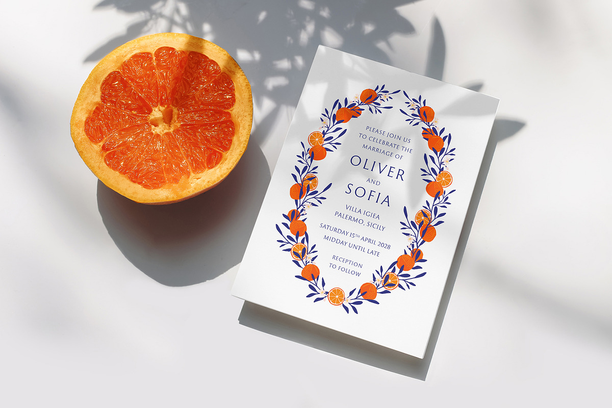Orange Grove Wedding Invite Bundle, an Invitation Template by Wedding Whippet (Photo 2 of 8)