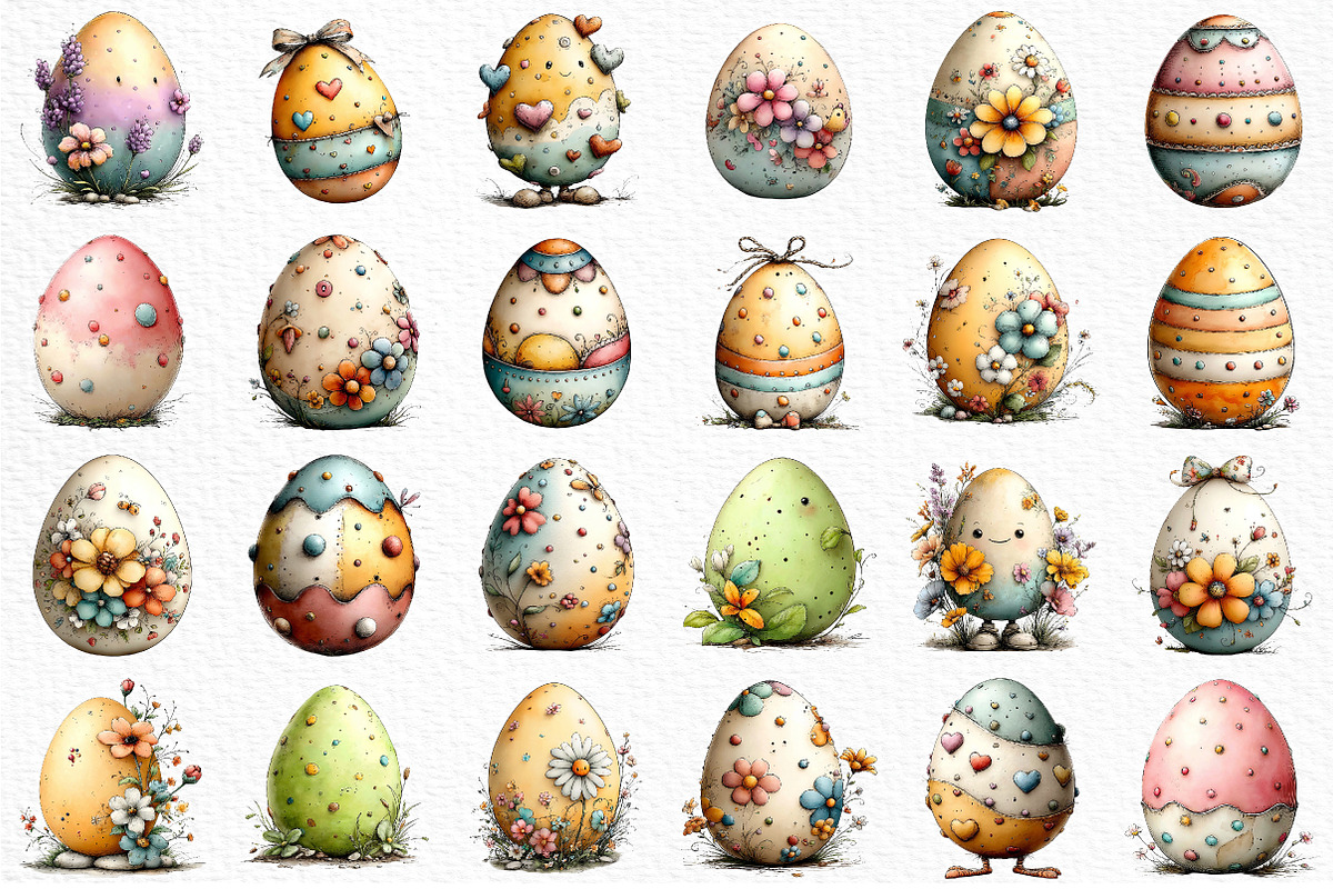 Whimsical Easter Eggs Clipart Png, an Illustration by Craft Nest (Photo 6 of 8)