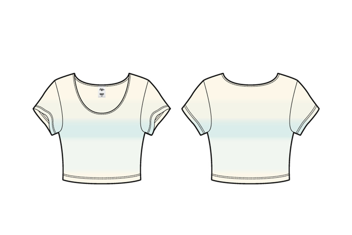 Women Scoop Neck Crop Tee Vector, an Illustration by VECFASHION