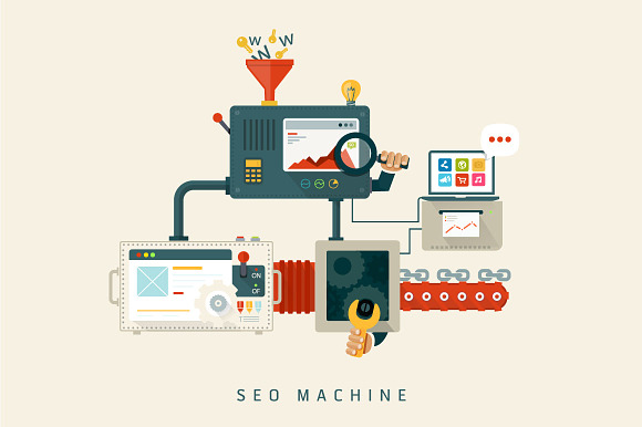 Flat Design Concept for SEO preview 2