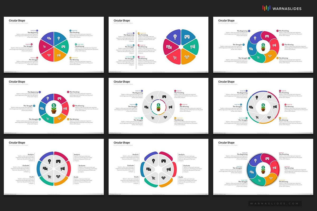 Cycle & Circles PowerPoint Templates, a Presentation Template by Warna Works (Photo 18 of 28)