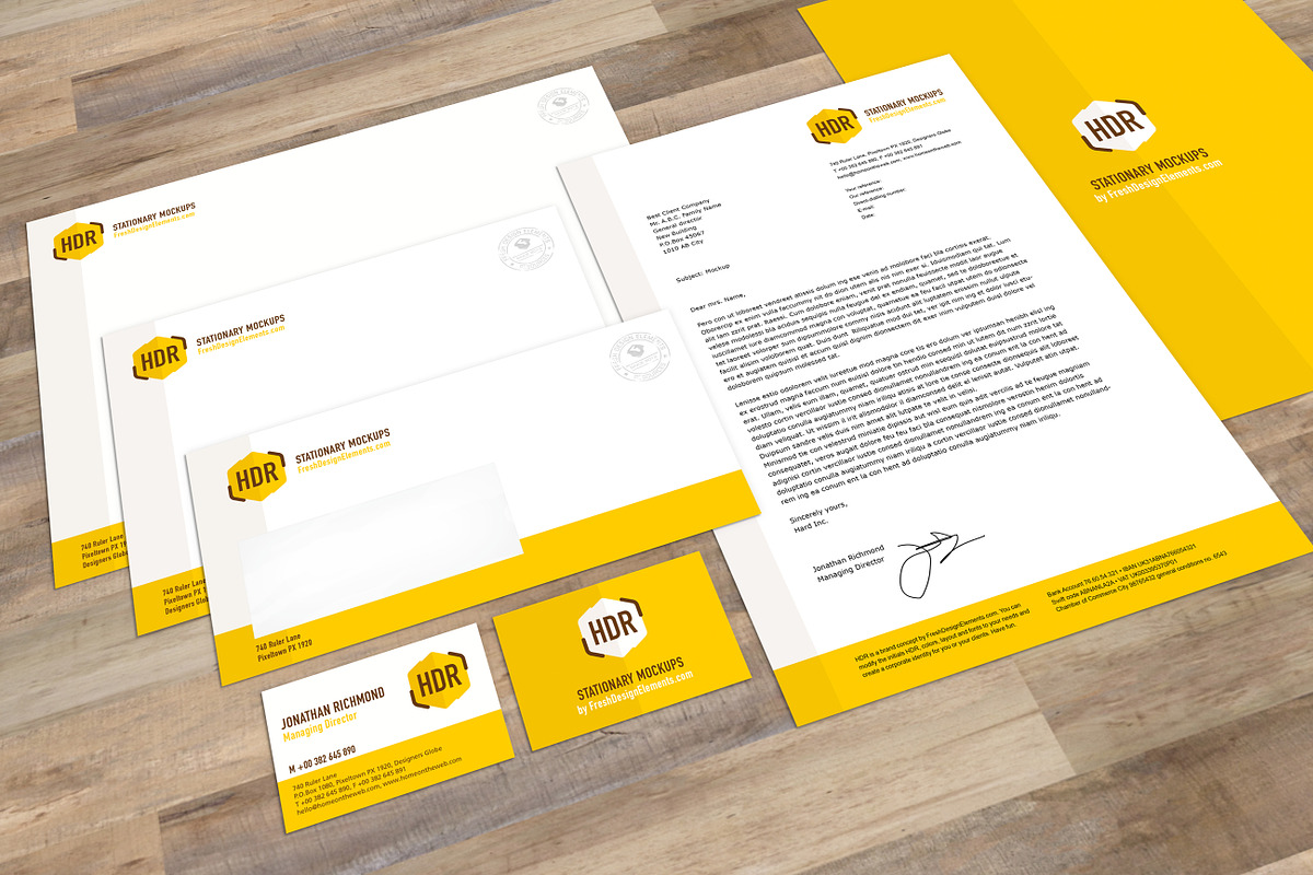 European A-Format Stationery Mockup, a Print Template by Fresh Design Elements (Photo 8 of 11)