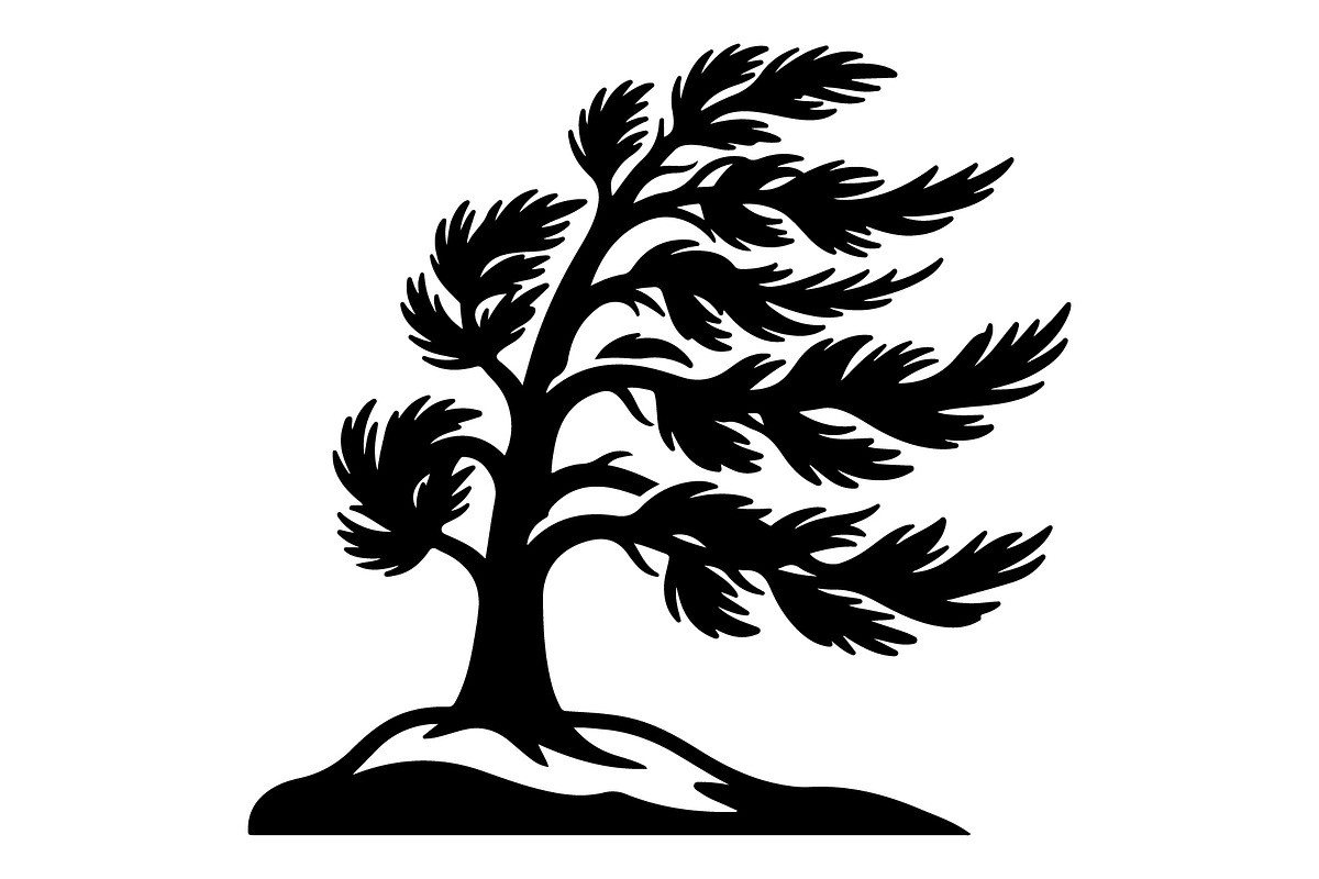 Windblown Tree Silhouette, an Object Graphic by Gfx_Store (Photo 2 of 16)