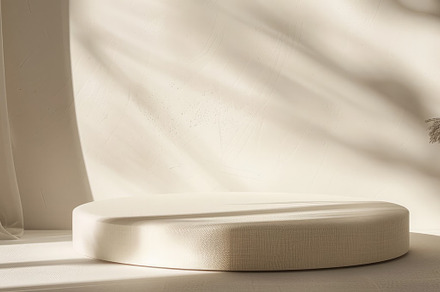 Minimalist Product Podium in beige, a Background Photo by Virgo Studio
