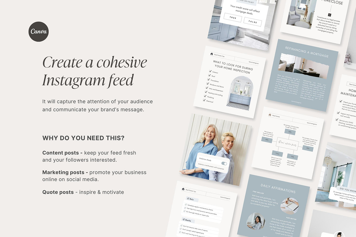 Real Estate Instagram Post Templates, a Social Media Template by LiliesandBerries (Photo 5 of 23)