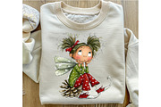 Christmas Whimsical Fairy Clipart, an Illustration by OK Design (Thumbnail 4 of 6)