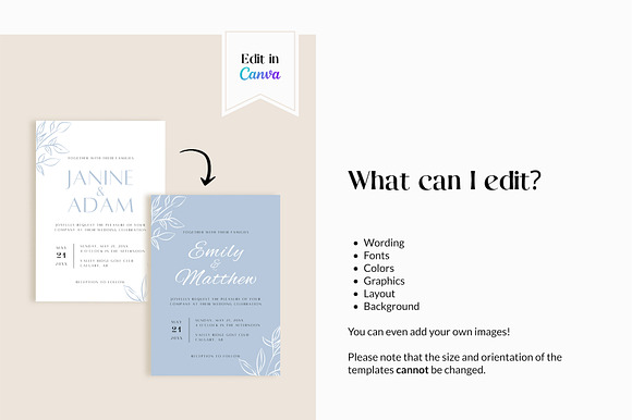 Dusty Blue Wedding Invite Template preview 8