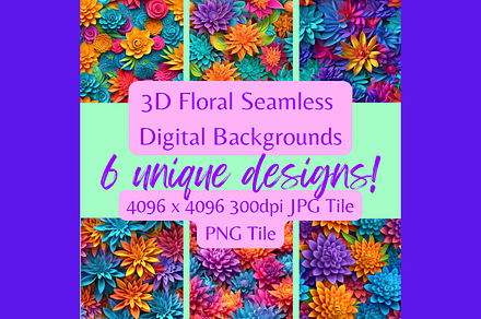 3D Seamless Floral Backgrounds, a Plants & Tree 3D Model by RobinElkthunder