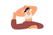 Women exercising in yoga asanas set, a Sport Illustration by Good Studio (Thumbnail 2 of 13)