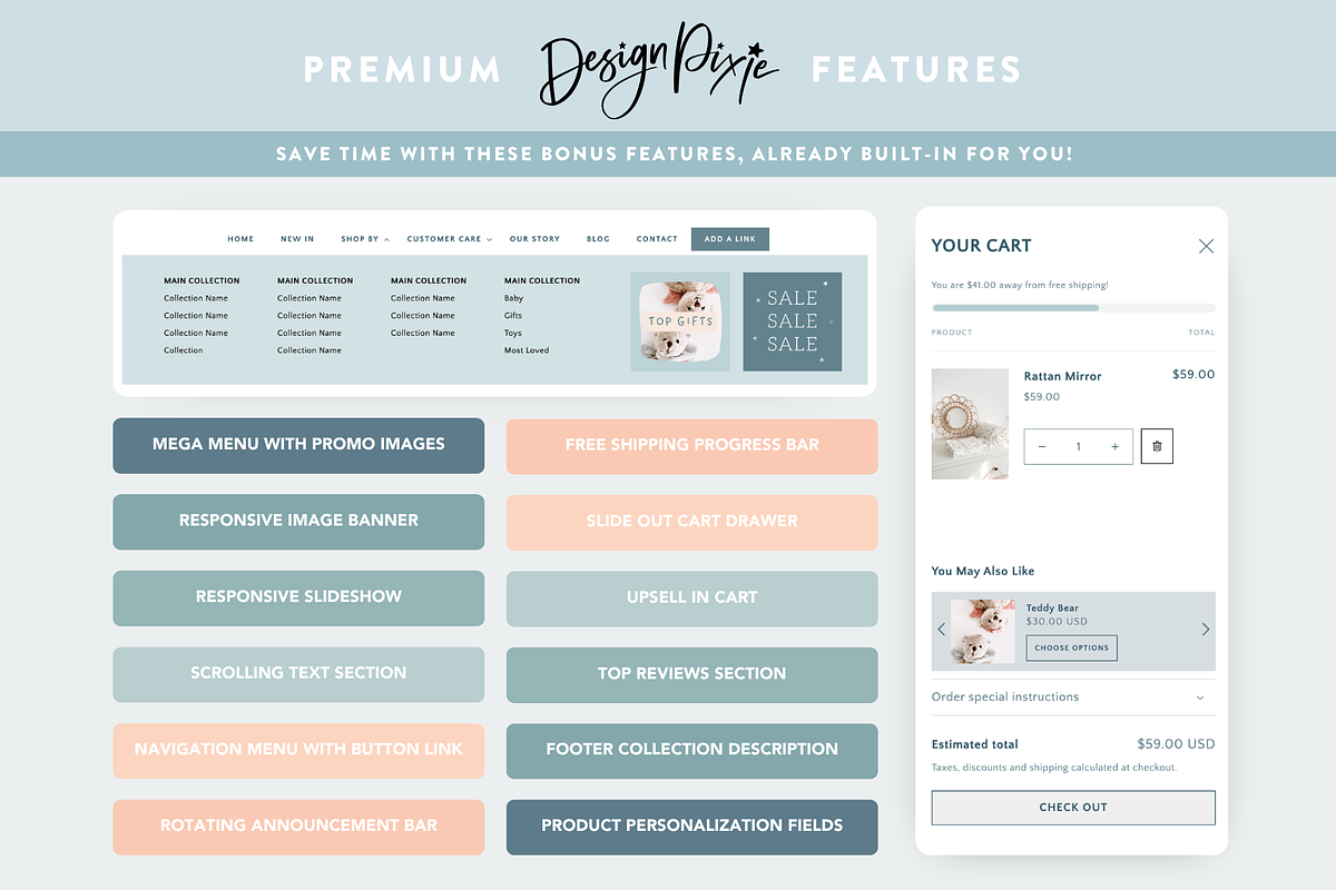 Baby Blue Shopify Theme, a Shopify Template by Design Pixie (Photo 6 of 10)