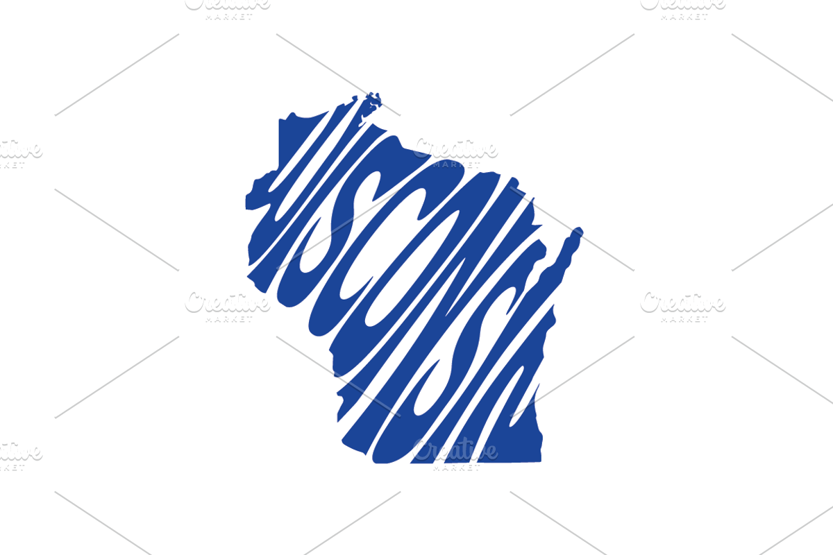 Wisconsin Vector Word Art Logo, an Object Graphic by DigitalDesignsLaura