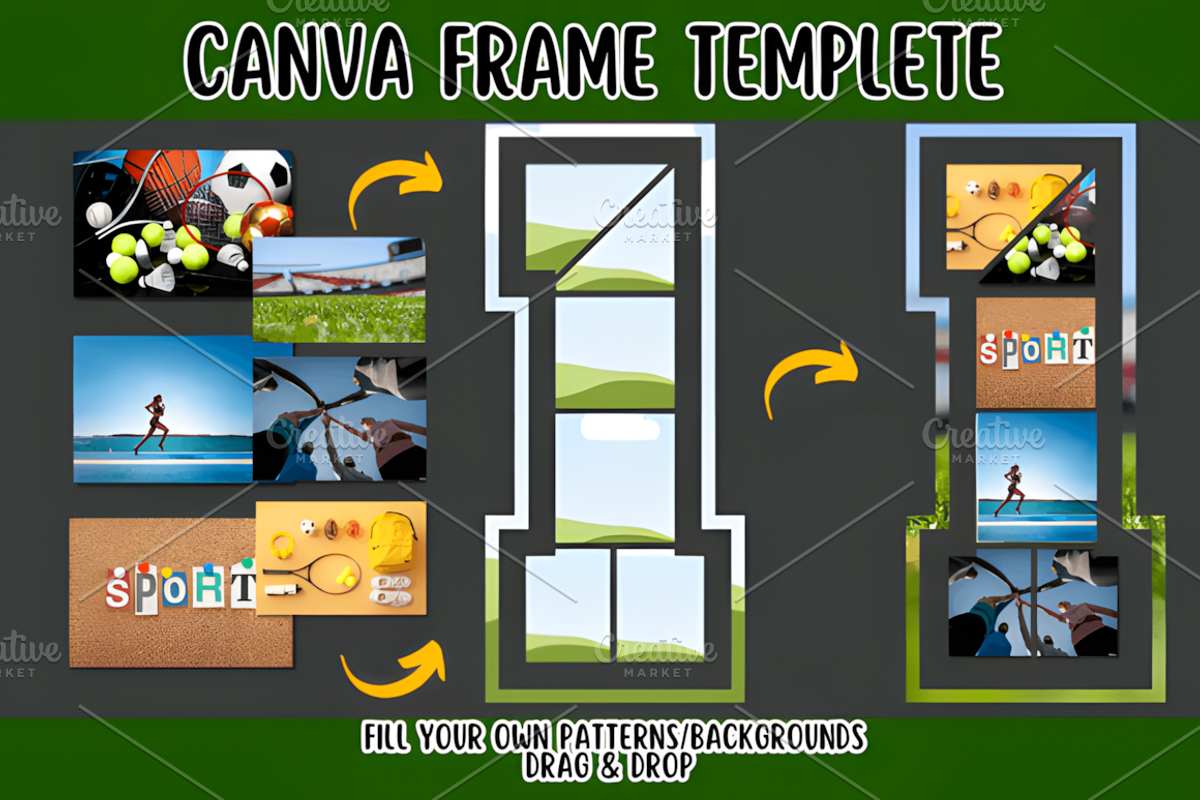 Sports Number Set Canva Frames Templ, a Design Template by Ink Gallery (Photo 2 of 3)