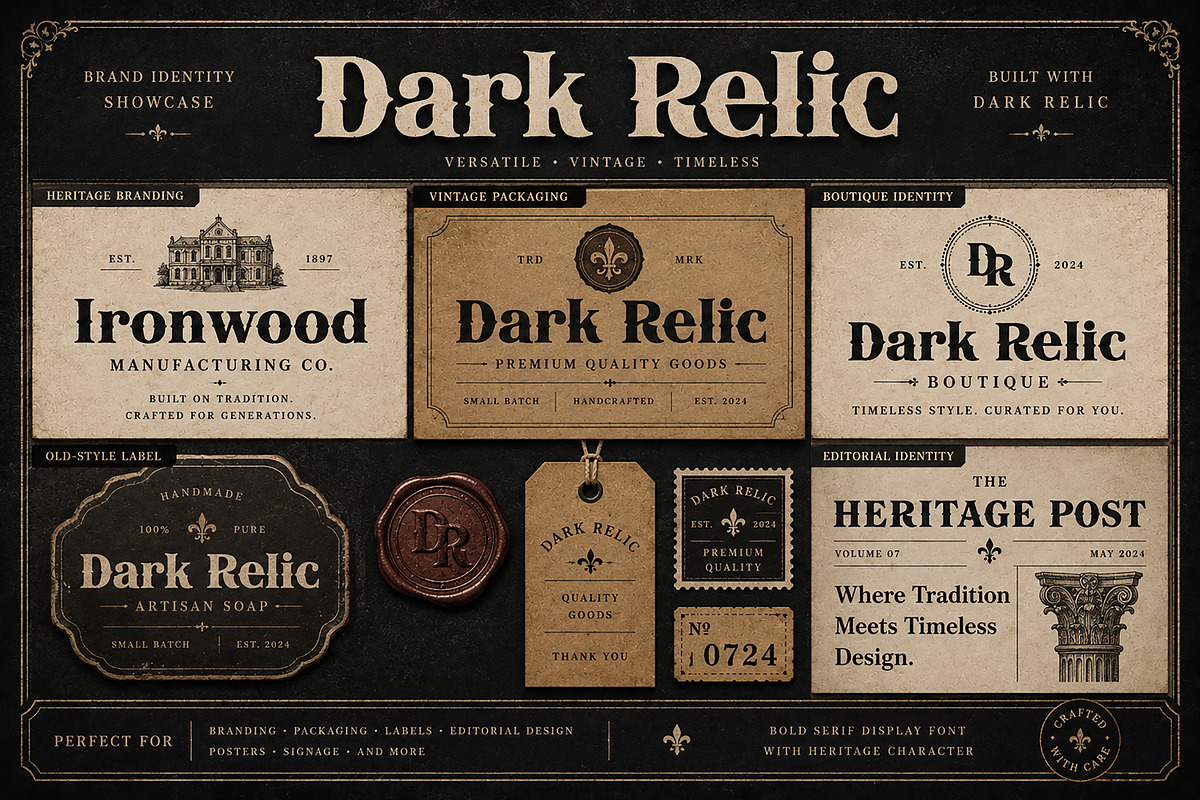 Dark Relic, a Serif Font by Wow Magic (Photo 2 of 4)