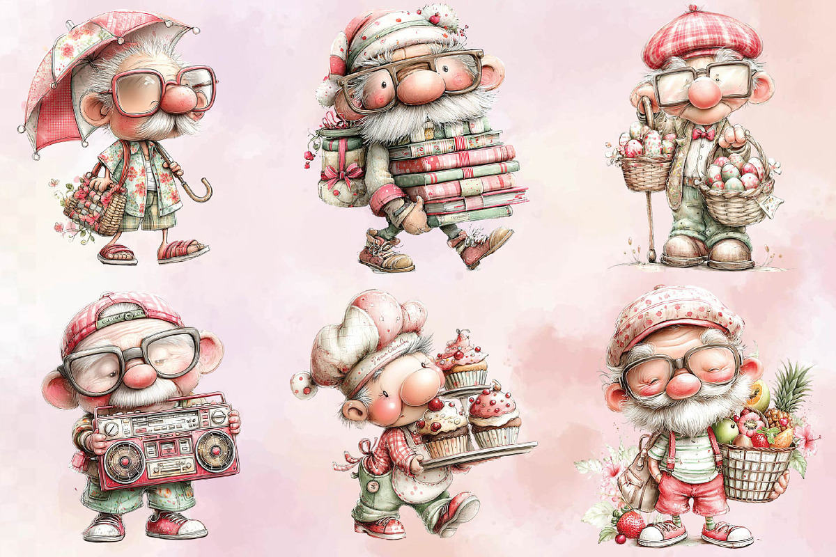 Summer Funny Grandma Clipart Bundle, an Illustration by SVGArt (Photo 5 of 9)