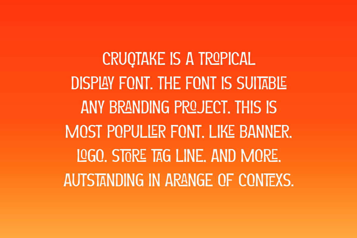 Cruqtake - Tropical Font, a Sans Serif Font by QR Design Studio (Photo 4 of 7)