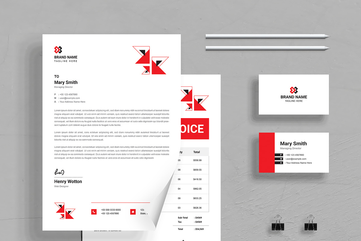 Stationery Set and Identity Pack, a Stationery Template by MightyDesign (Photo 2 of 6)