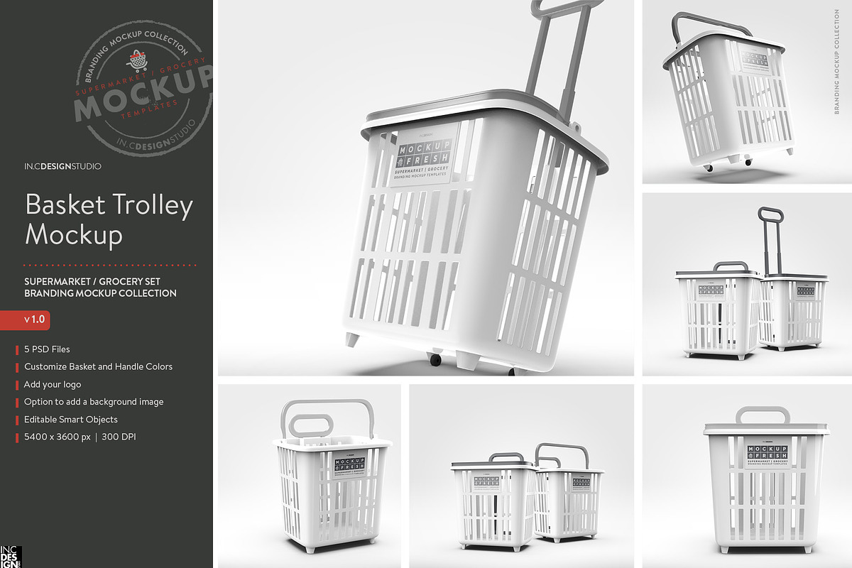 Basket Trolley Branding Mockup, a Product Mockup by INCDesign (Photo 11 of 12)