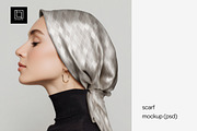 Silk Headscarf Mockup – Model (PSD), a Hat Mockup by 1001 mockups (Thumbnail 1 of 9)