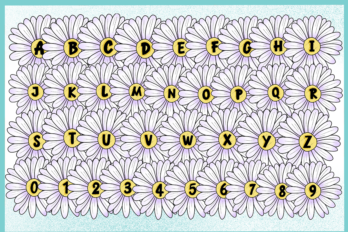 Daisy Spring -PNG Font, a Symbol Font by It me digital art (Photo 2 of 7)