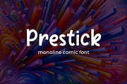 Prestick - Monoline Comic Font, a Script Font by Mightyfire (Thumbnail 1 of 4)