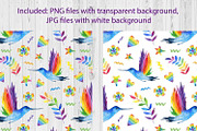 Watercolor Rainbow Clipart & Pattern, an Illustration by ArtIrisArt (Thumbnail 4 of 22)