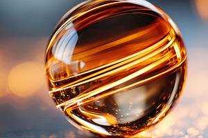 Glowing neon sphere with light trails, an Abstract Photo by AlyaAnd