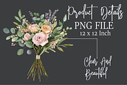 Pink Boho Wedding Floral Clipart, an Illustration by Rose Art (Thumbnail 4 of 7)
