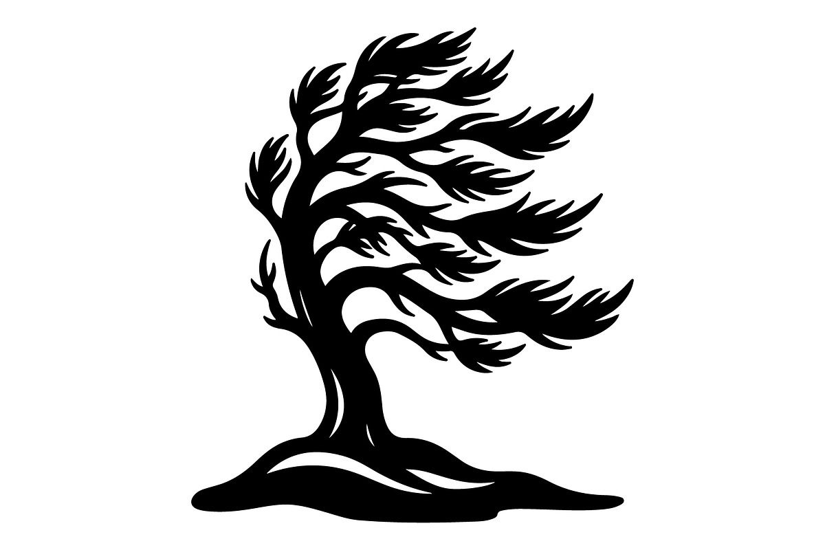 Windblown Tree Silhouette, an Object Graphic by Gfx_Store (Photo 8 of 16)