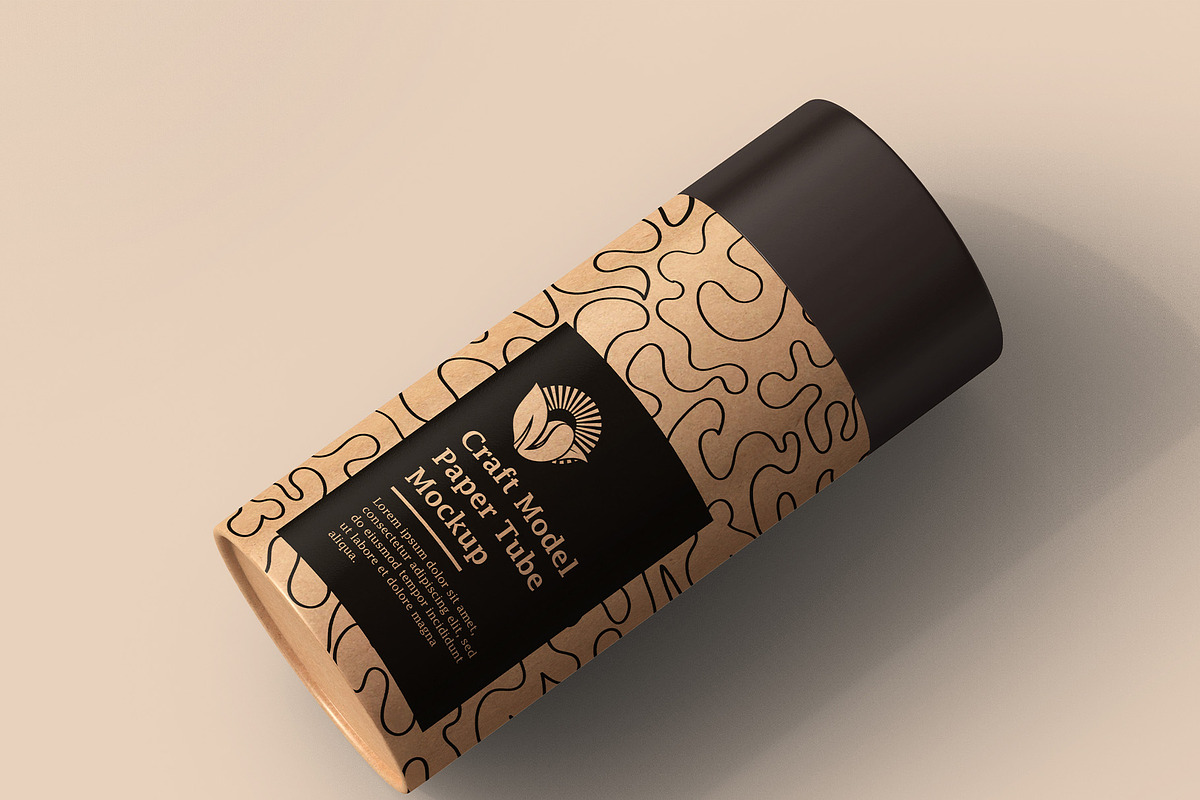 Craft Paper Tube Mockup PSD, a Cups & Container Mockup by Ram Studio LLC (Photo 16 of 19)
