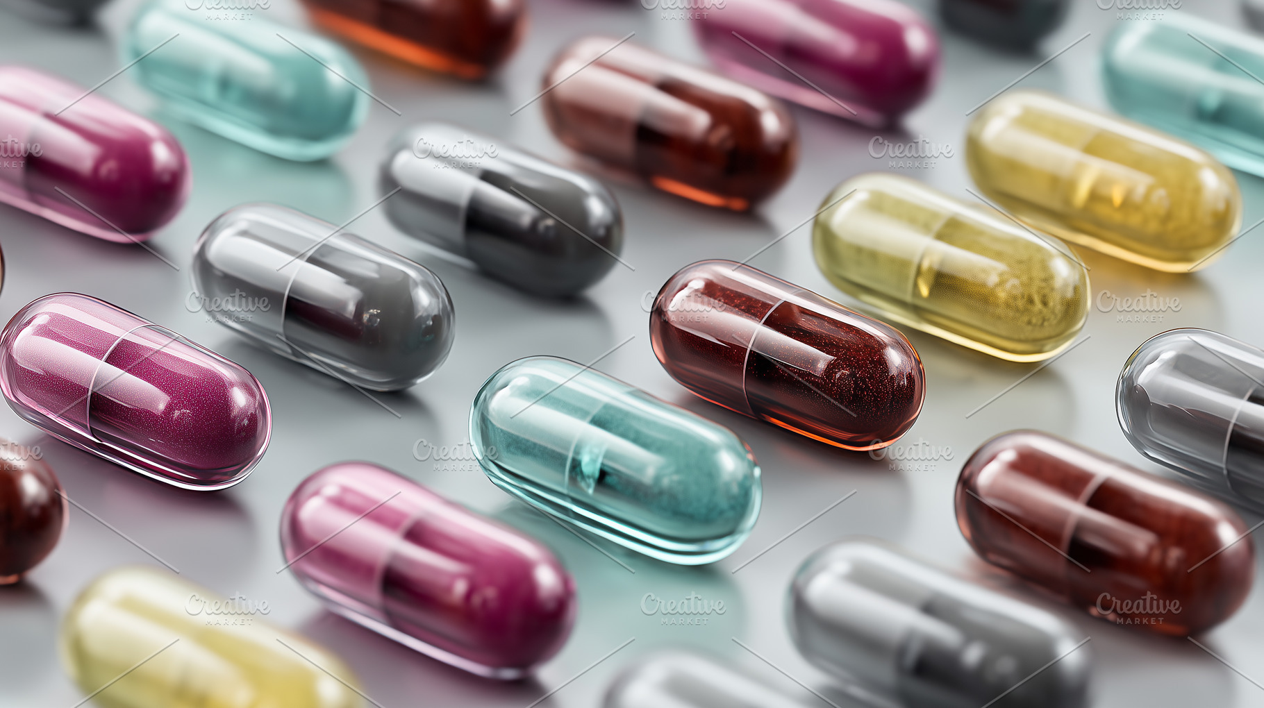 Colorful pills background, a Health & Medical Photo by MistyDay