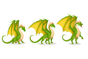 Collection of green cartoon dragons., an Animal Illustration by Yayasya (Thumbnail 1 of 3)