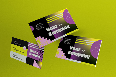 Gradient Geometric Business Card, a Business Card Template by graphicook