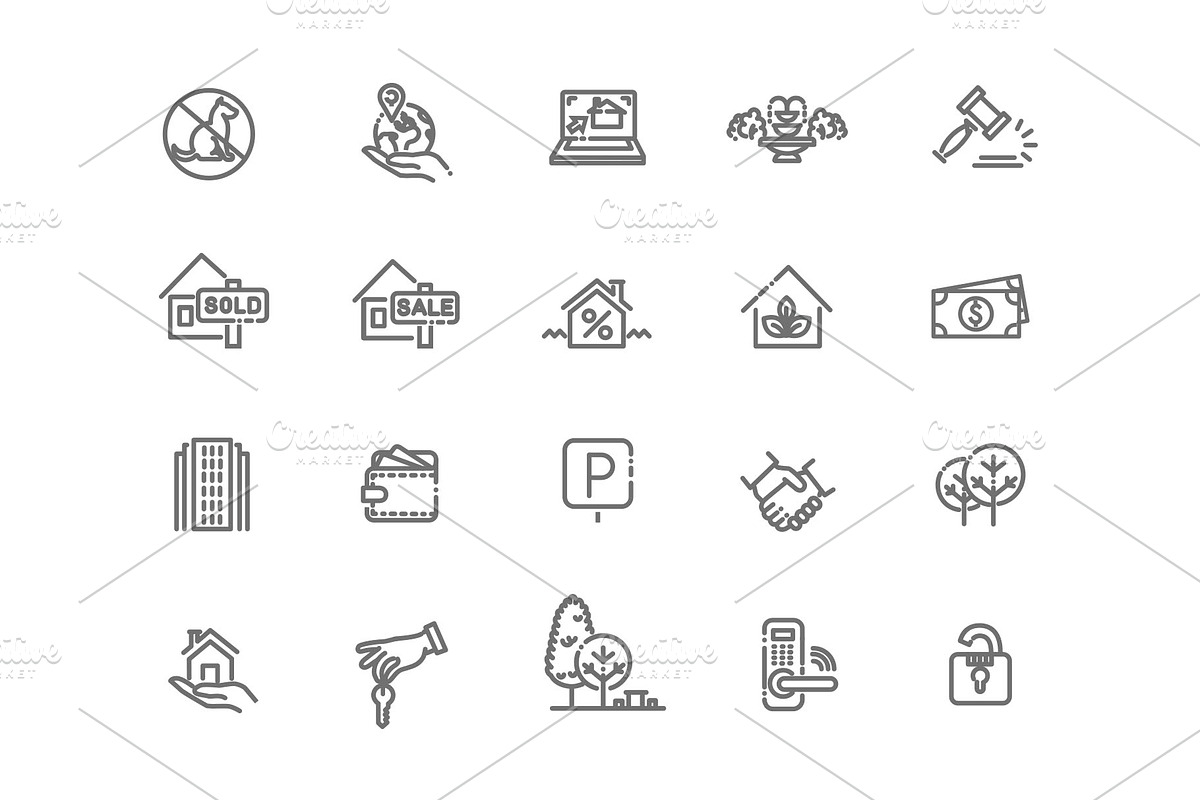 Real Estate Icons, an Object Illustration by Tettygreen (Photo 3 of 3)
