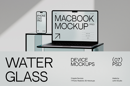 Water Glass | Apple Device Mockups, a Device Mockup by lehit.studio