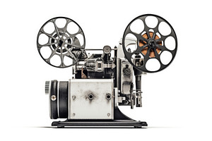 isolated classic film projector on, a Technology Photo by Sergey Kotenev