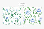 watercolor patterns floral toile, a Pattern Graphic by Patishop Art (Thumbnail 3 of 9)
