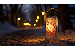 lantern candle bag ai generated, an Architecture Photo by pikepicture