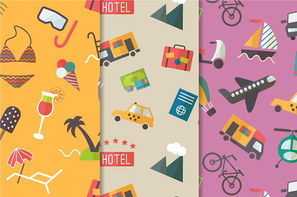 Travel Theme Seamless Pattern