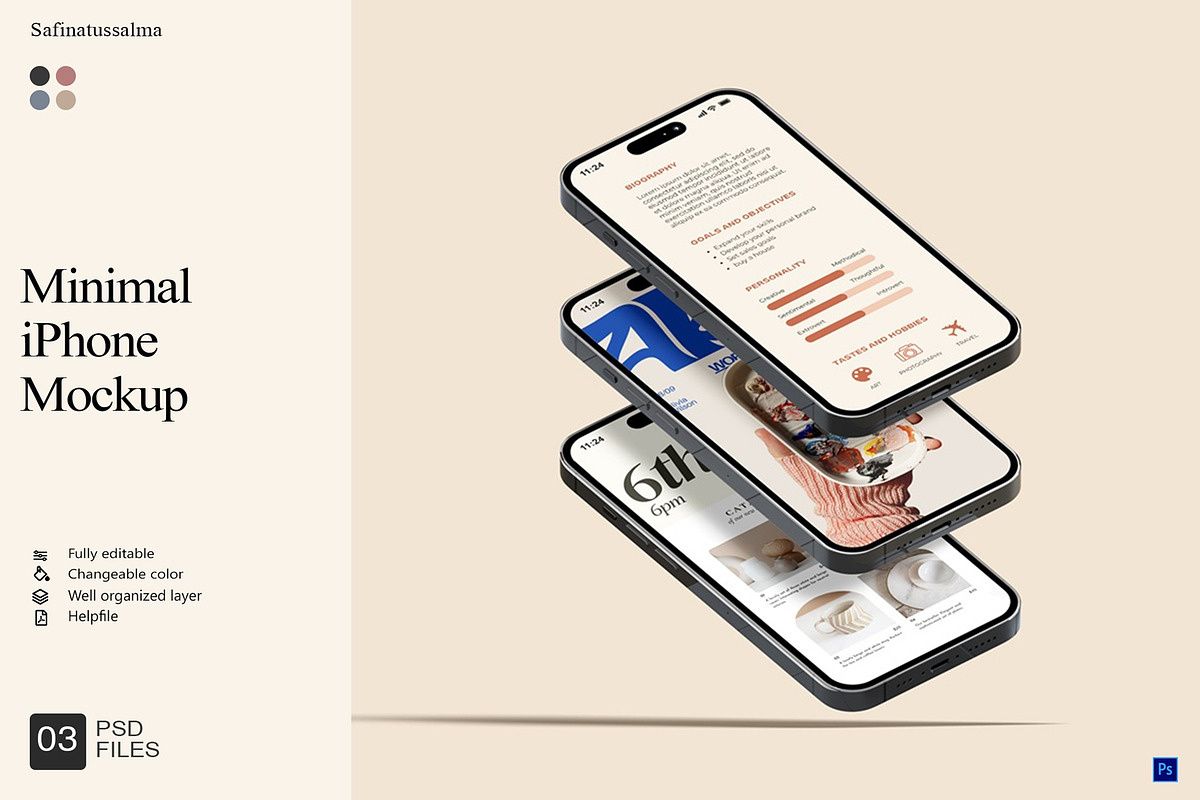 Minimal iPhone Mockup, a Device Mockup by Sweetdady (Photo 1 of 4)