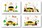 9 Airport Taxi Service Illustration, a Transportation Illustration by denayunebgt (Thumbnail 2 of 3)