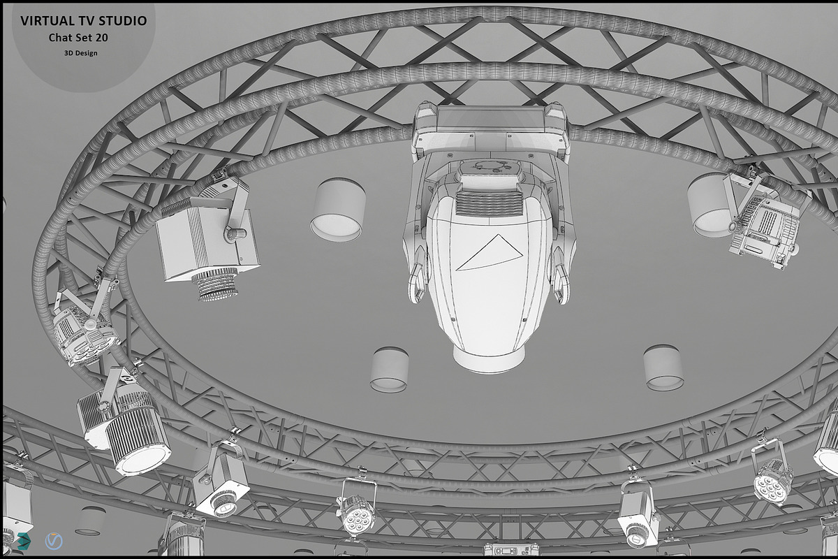 Virtual TV Studio Chat Set 20, an Architecture 3D Model by akerStudio (Photo 20 of 26)