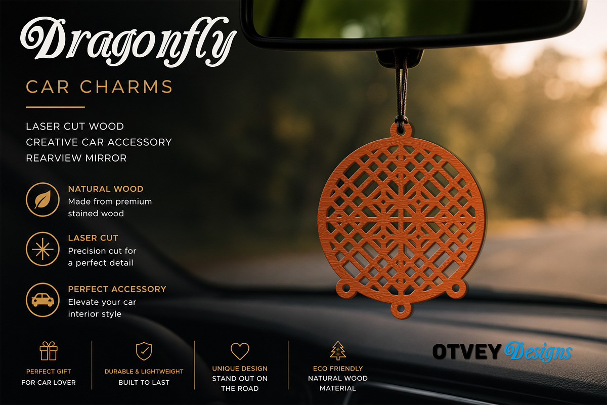 Rattan Car Charms laser Cut, an Object Graphic by OTVEY DESIGN (Photo 13 of 13)