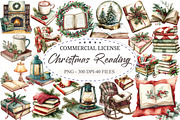 Cozy Christmas Reading Clipart, a Seasonal Illustration by designcity5 (Thumbnail 1 of 5)