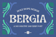 Bergia – Decorative Sans Serif Font, a Sans Serif Font by Hole Hope Design (Thumbnail 1 of 8)