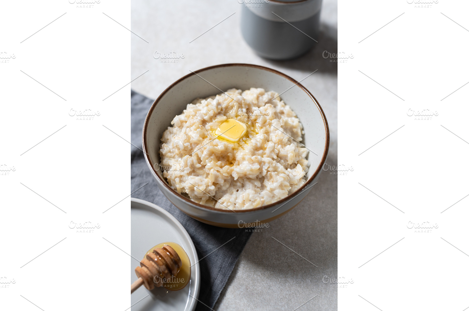 Brown rice pudding with nut milk, a Food & Drink Photo by MAnuta